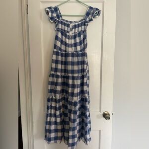 Blue gingham dress